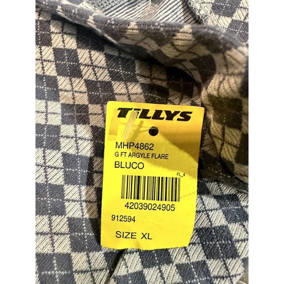 NWT Full Tilt Girls Argyle Flare Pants Size XL Blue White Stretch Elastic Waist - Picture 5 of 12